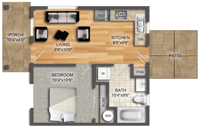 One Bedroom Floorplan
